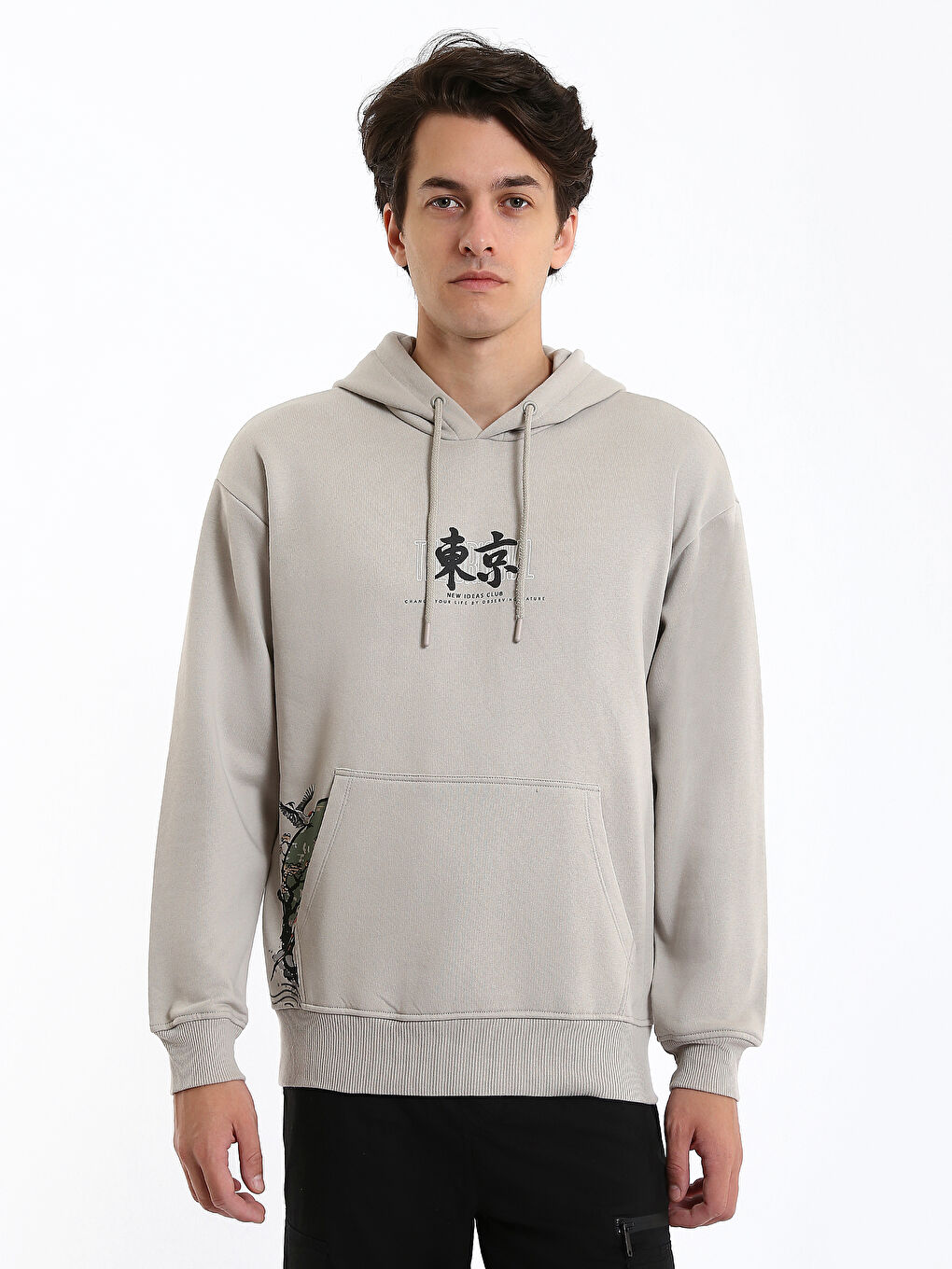 Hanorac Gros cu Mânecă Lungă Imprimat pentru Bărbați-1