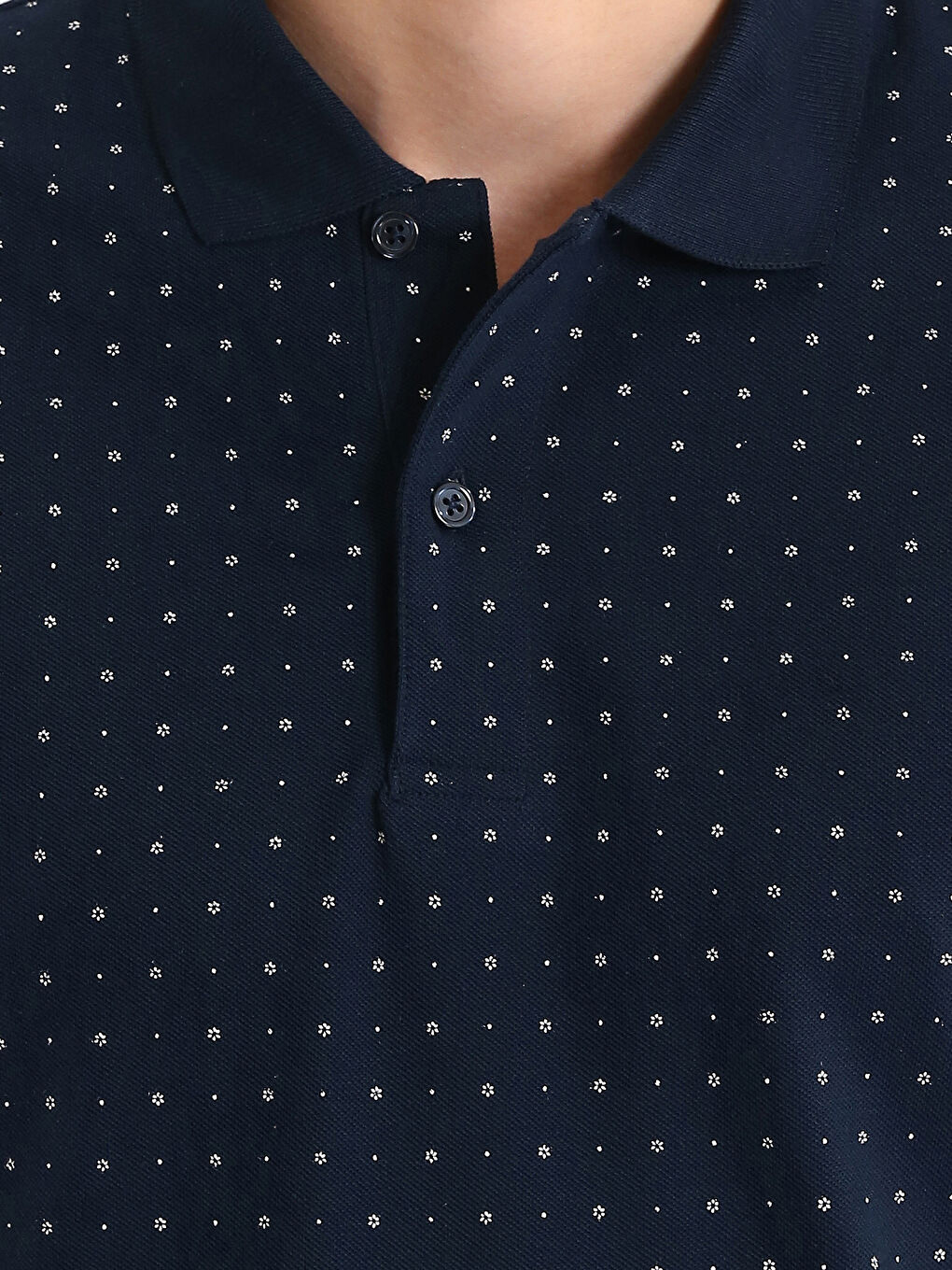 Polo Neck Short Sleeve Patterned Pique Men's T-Shirt-6