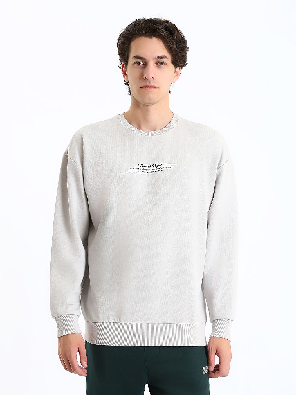 Crew Neck Long Sleeve Men's Sweatshirt-1