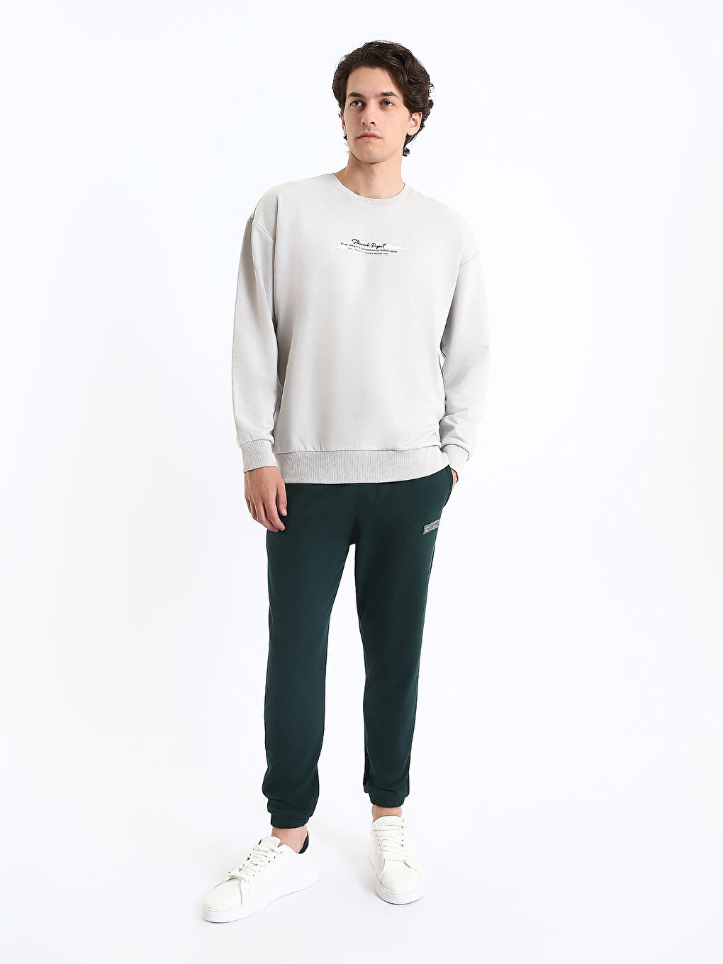 Crew Neck Long Sleeve Men's Sweatshirt-2