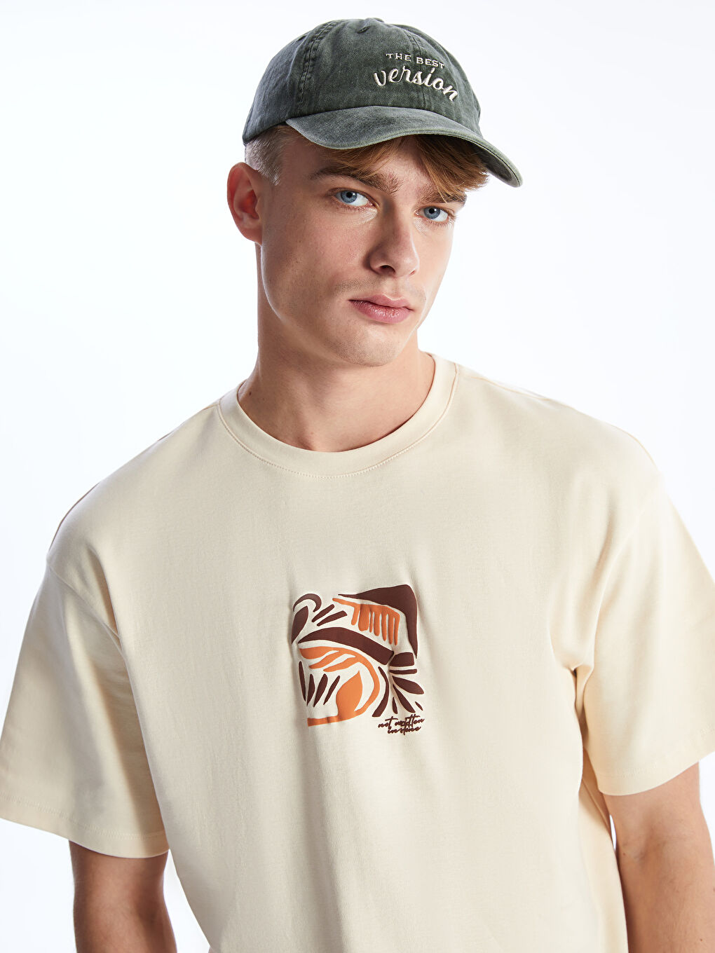 T-shirt à Manches Courtes Imprimé pour Hommes avec Col Rond-1