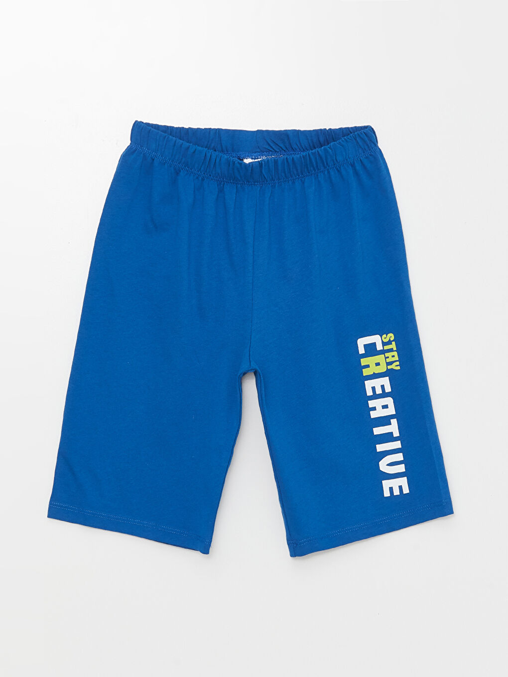 Mavi Beli Lastikli Baskılı Erkek Çocuk Pijama Şort