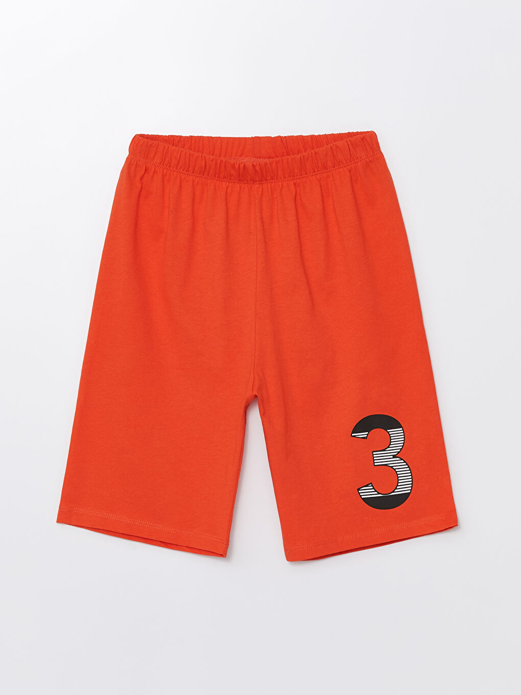 Turuncu Beli Lastikli Baskılı Erkek Çocuk Pijama Şort
