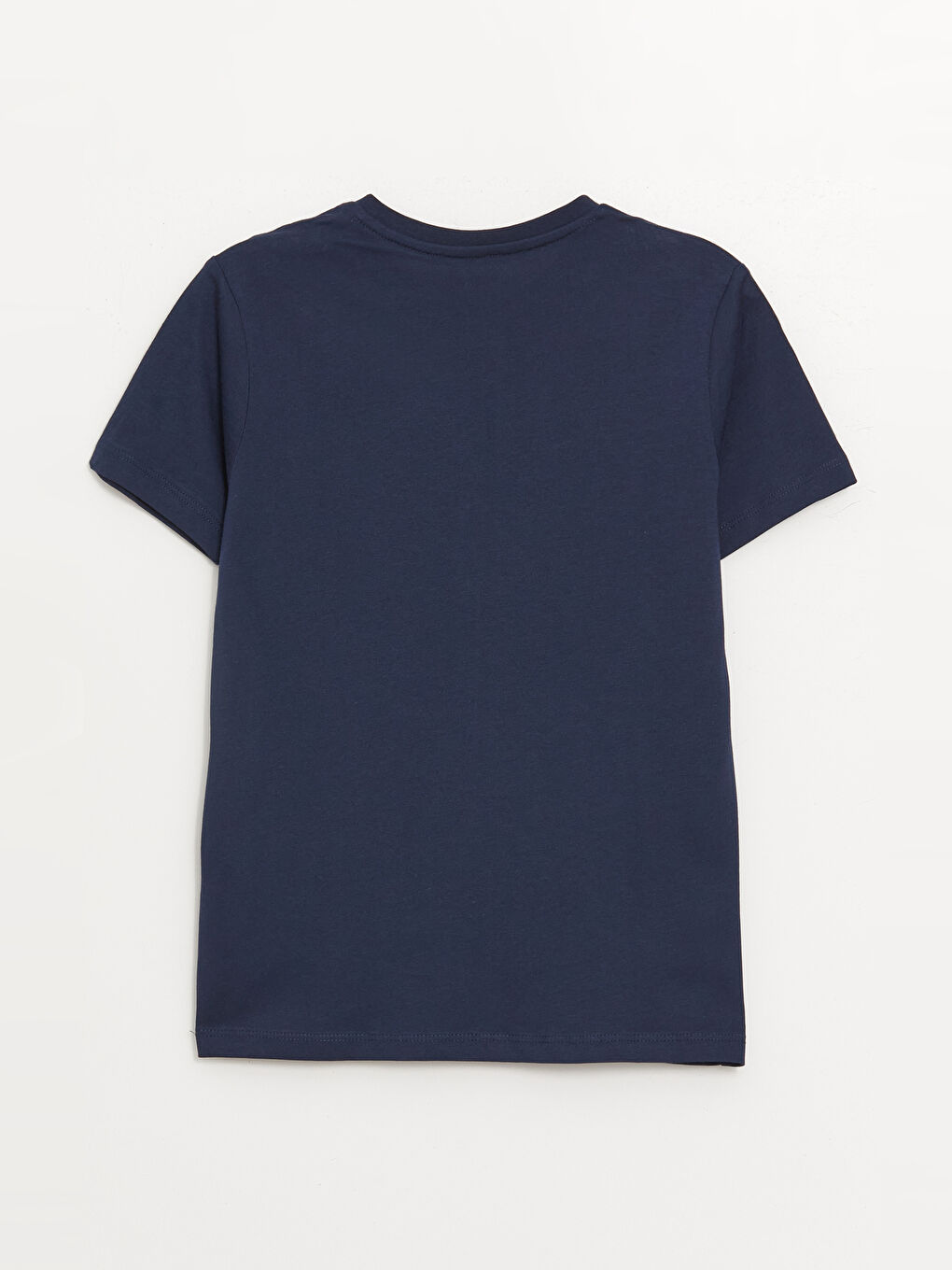 Lacivert Bisiklet Yaka Baskılı Kısa Kollu Erkek Çocuk Pijama Üst-1