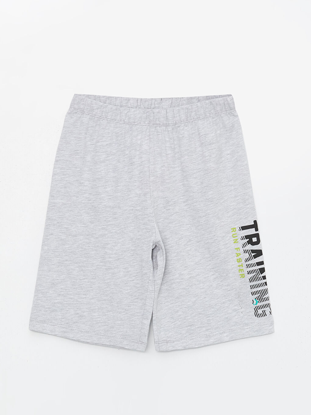 Gri Beli Lastikli Baskılı Erkek Çocuk Pijama Şort