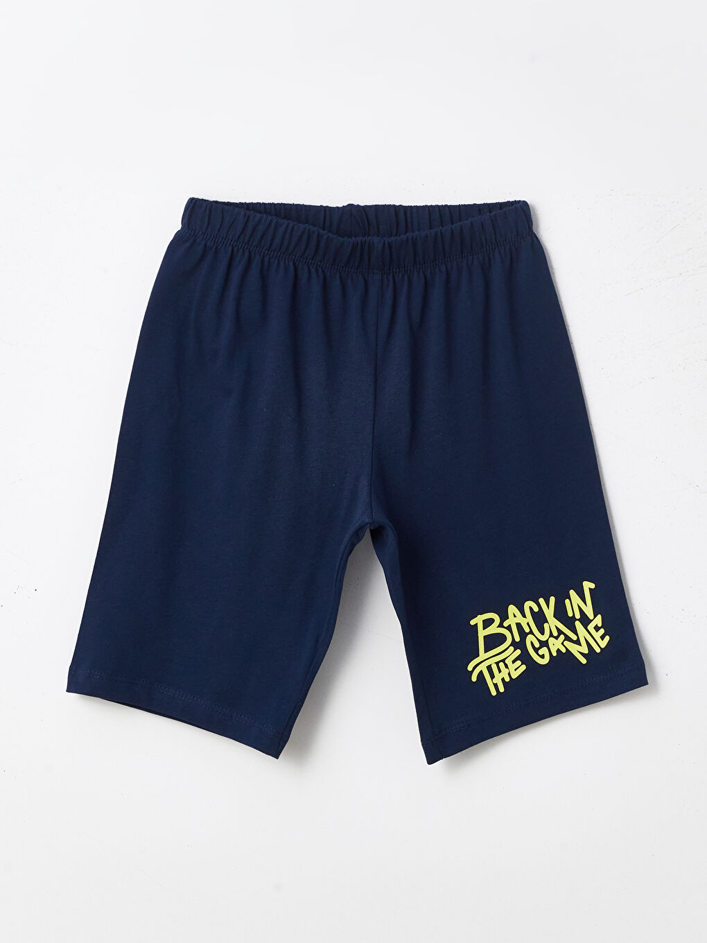 LCW Kids Lacivert Beli Lastikli Baskılı Erkek Çocuk Pijama Şort