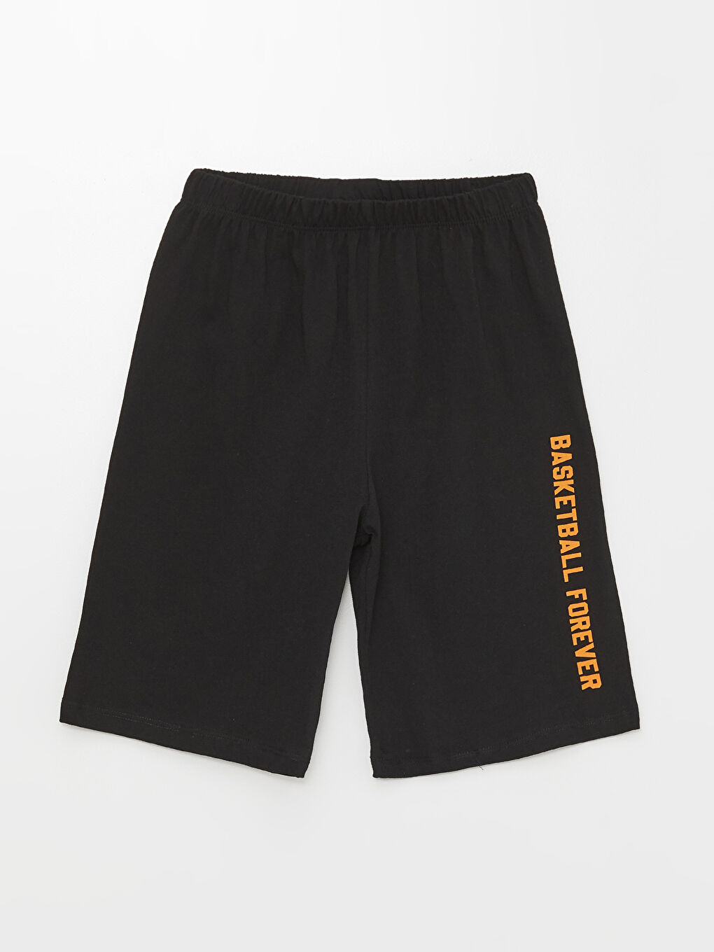 Siyah Beli Lastikli Baskılı Erkek Çocuk Pijama Şort