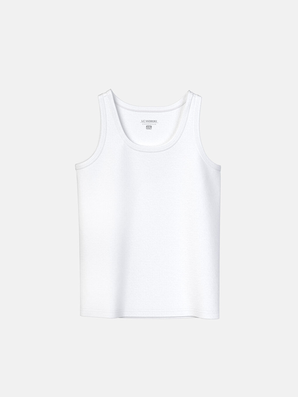 Beyaz Bisiklet Yaka Erkek Çocuk Atlet