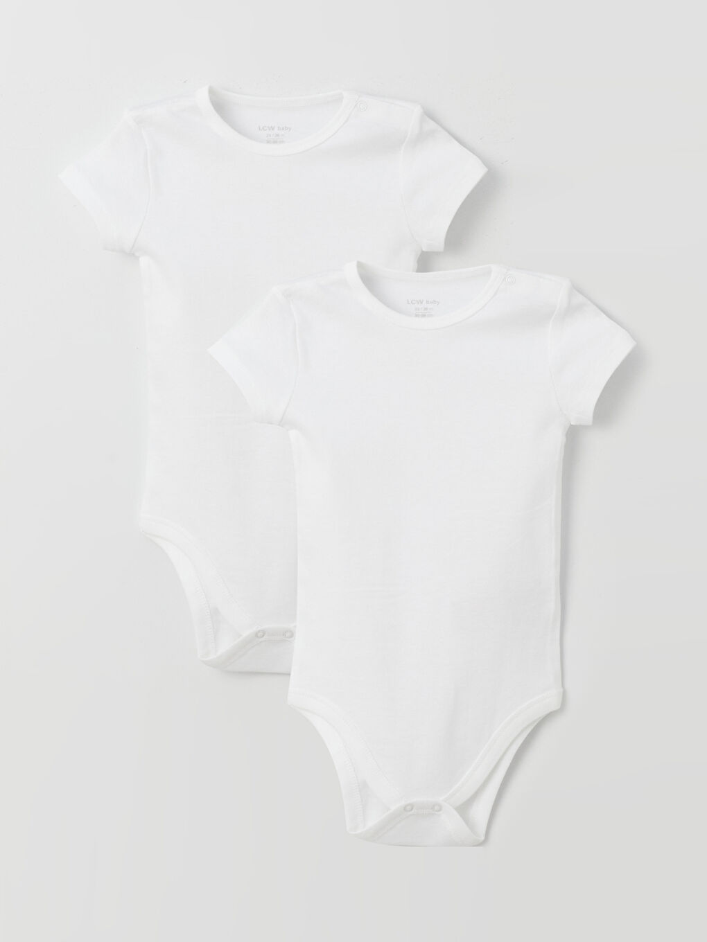 Crew Neck Basic Baby Girl Snap Fastener Body 2 Pack -S41627Z1-R9J