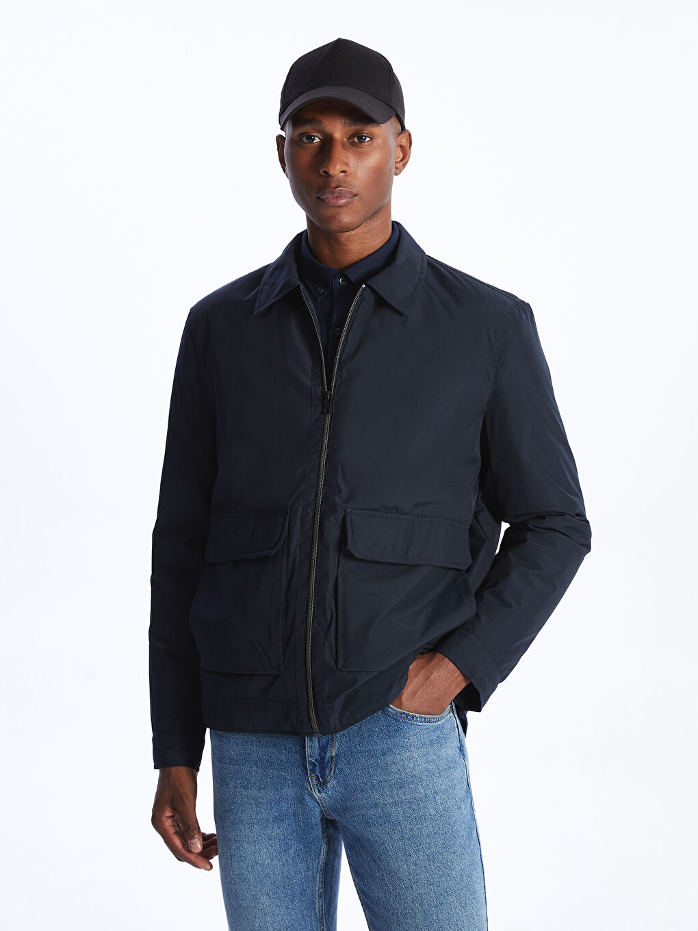 Standard Pattern Shirt Collar Men's Coat -S41644Z8-RFG