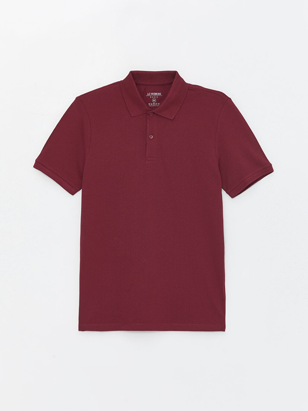 Bordo Polo Yaka Kısa Kollu Pike Erkek Tişört-5