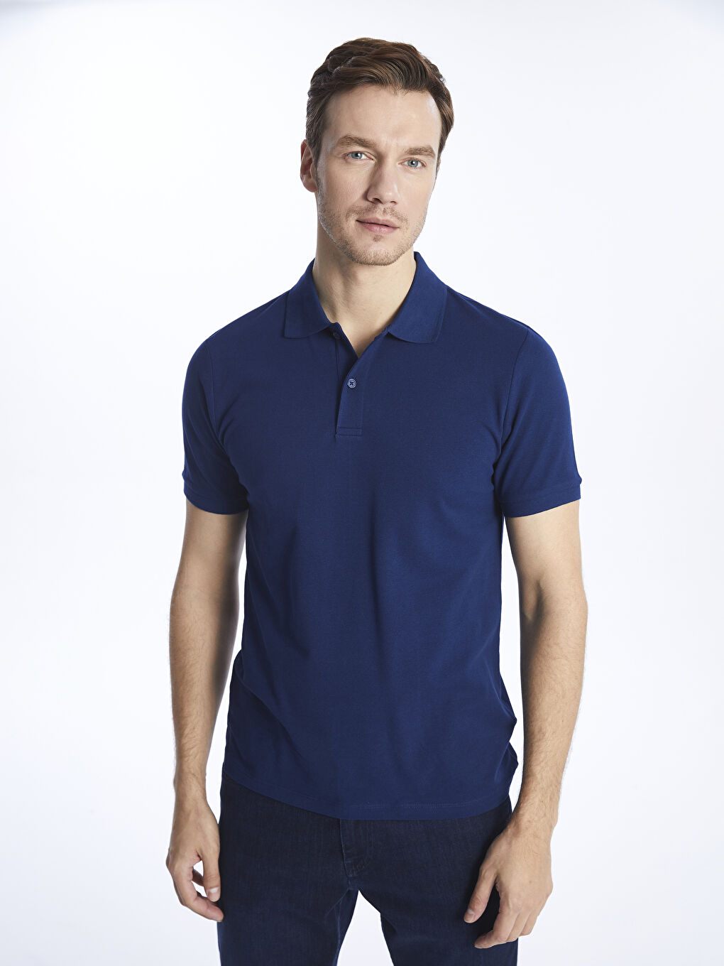 Polo Neck Short Sleeve Pique Men's T-Shirt