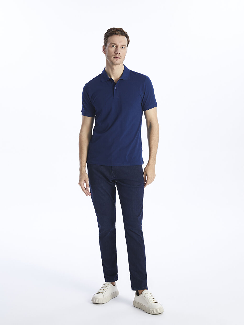 Polo Neck Short Sleeve Pique Men's T-Shirt-2
