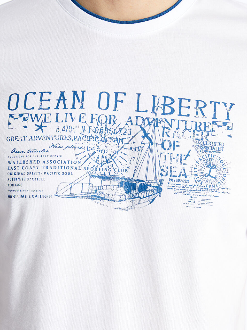 Crew Neck Short Sleeve Printed Combed Cotton Men's T-shirt -S41700Z8-Q6K