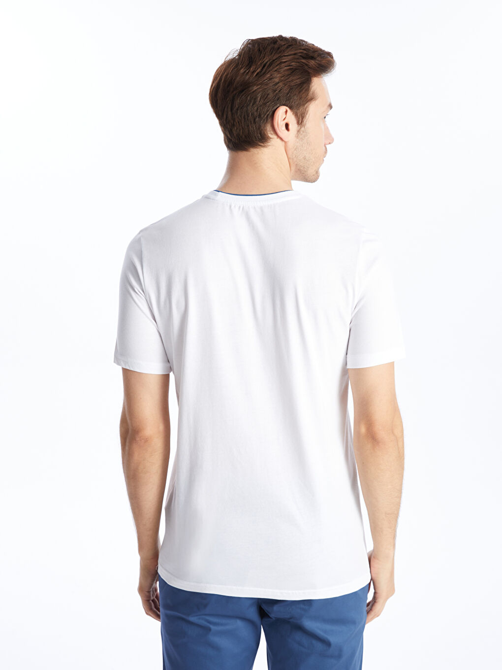 Crew Neck Short Sleeve Printed Combed Cotton Men's T-shirt -S41700Z8-Q6K