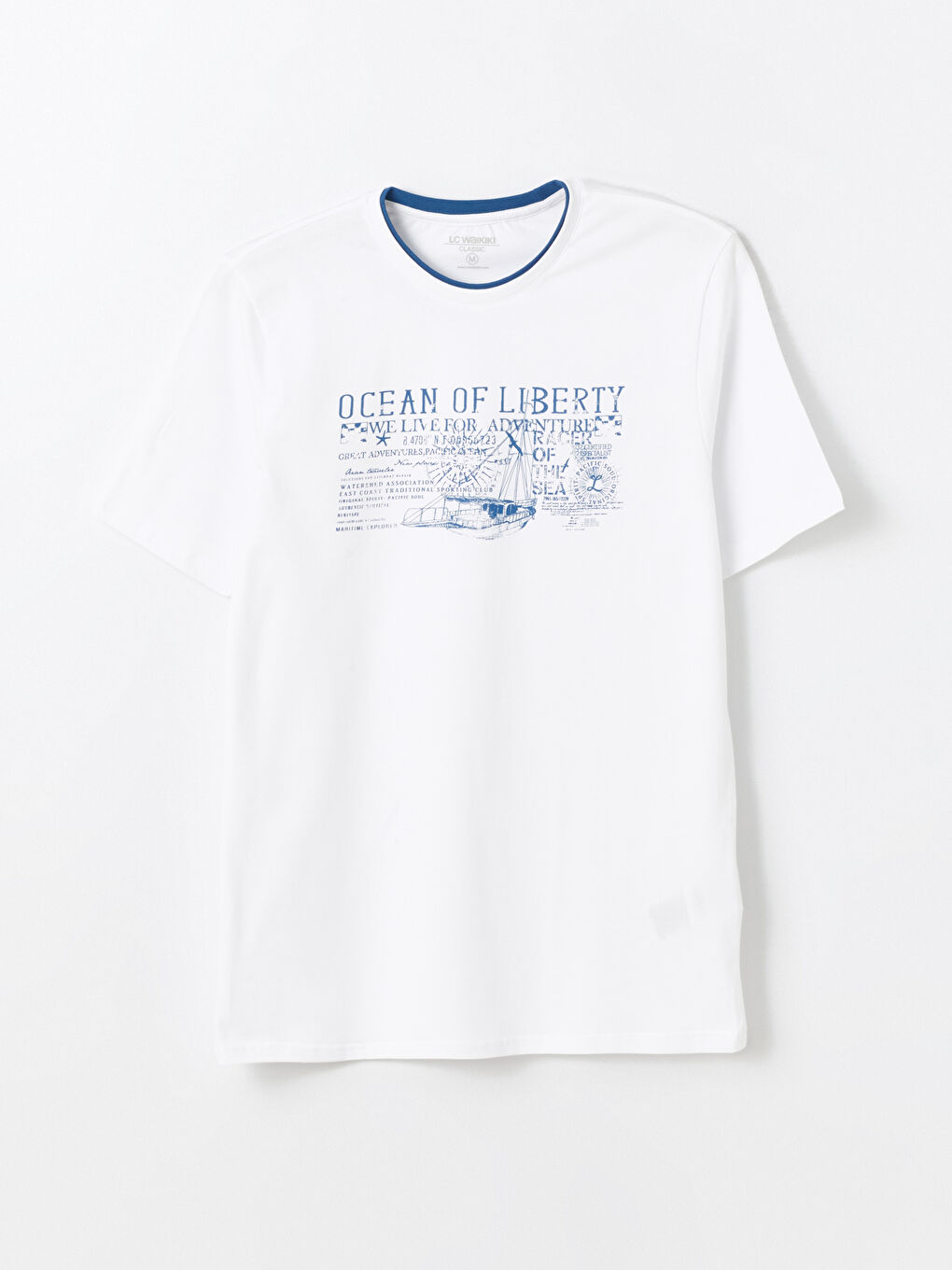 Crew Neck Short Sleeve Printed Combed Cotton Men's T-shirt -S41700Z8-Q6K
