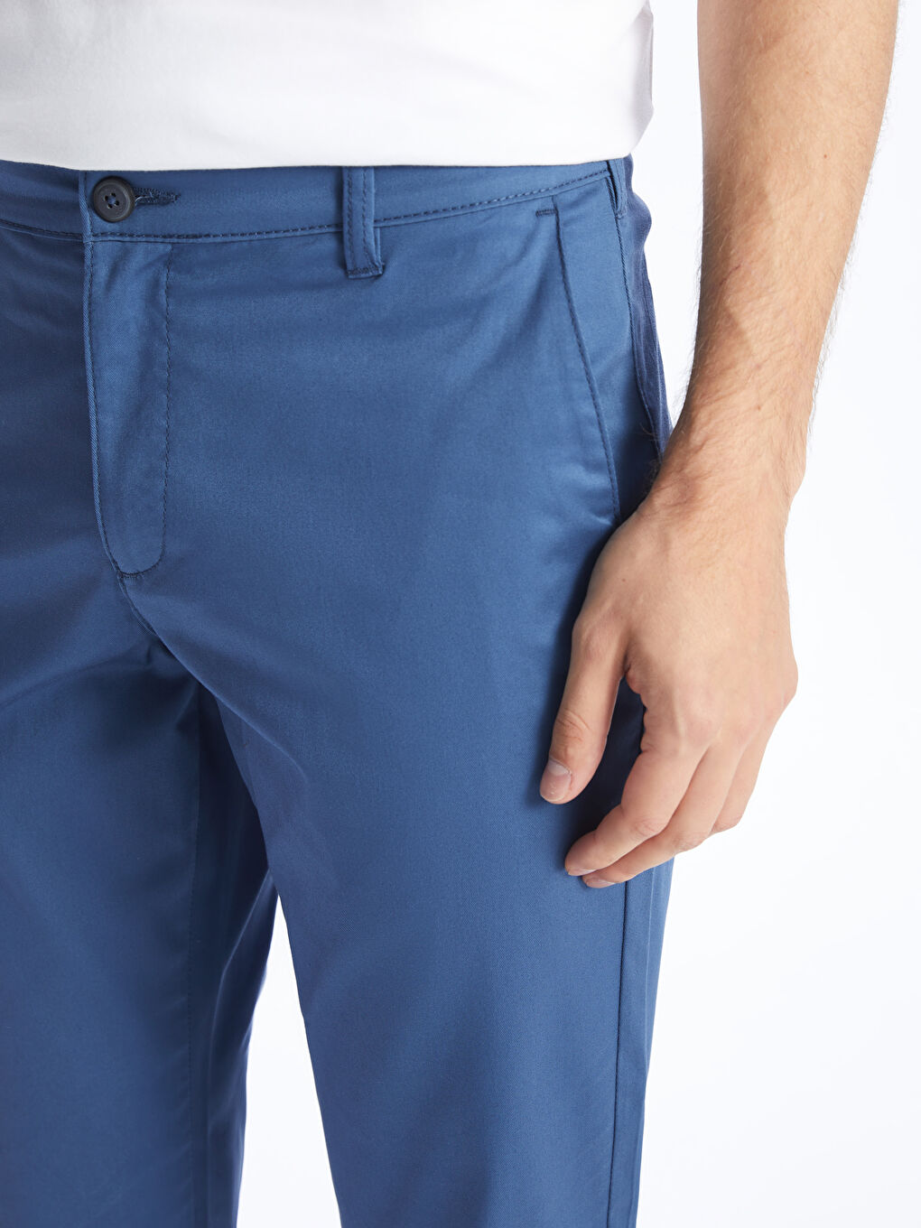 Slim Fit Gabardine Men's Chino Trousers -S41706Z8-MPY