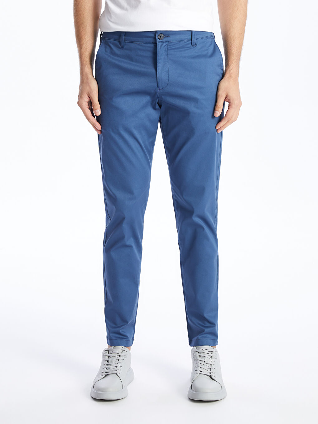 Slim Fit Gabardine Men's Chino Trousers -S41706Z8-MPY