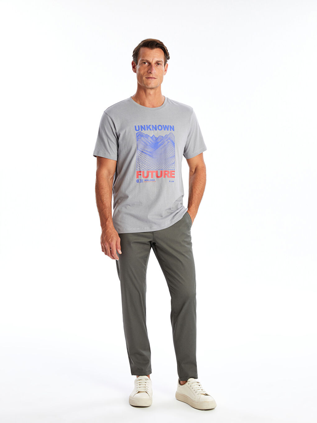 Slim Fit Gabardine Men's Chino Trousers -S41706Z8-PNH