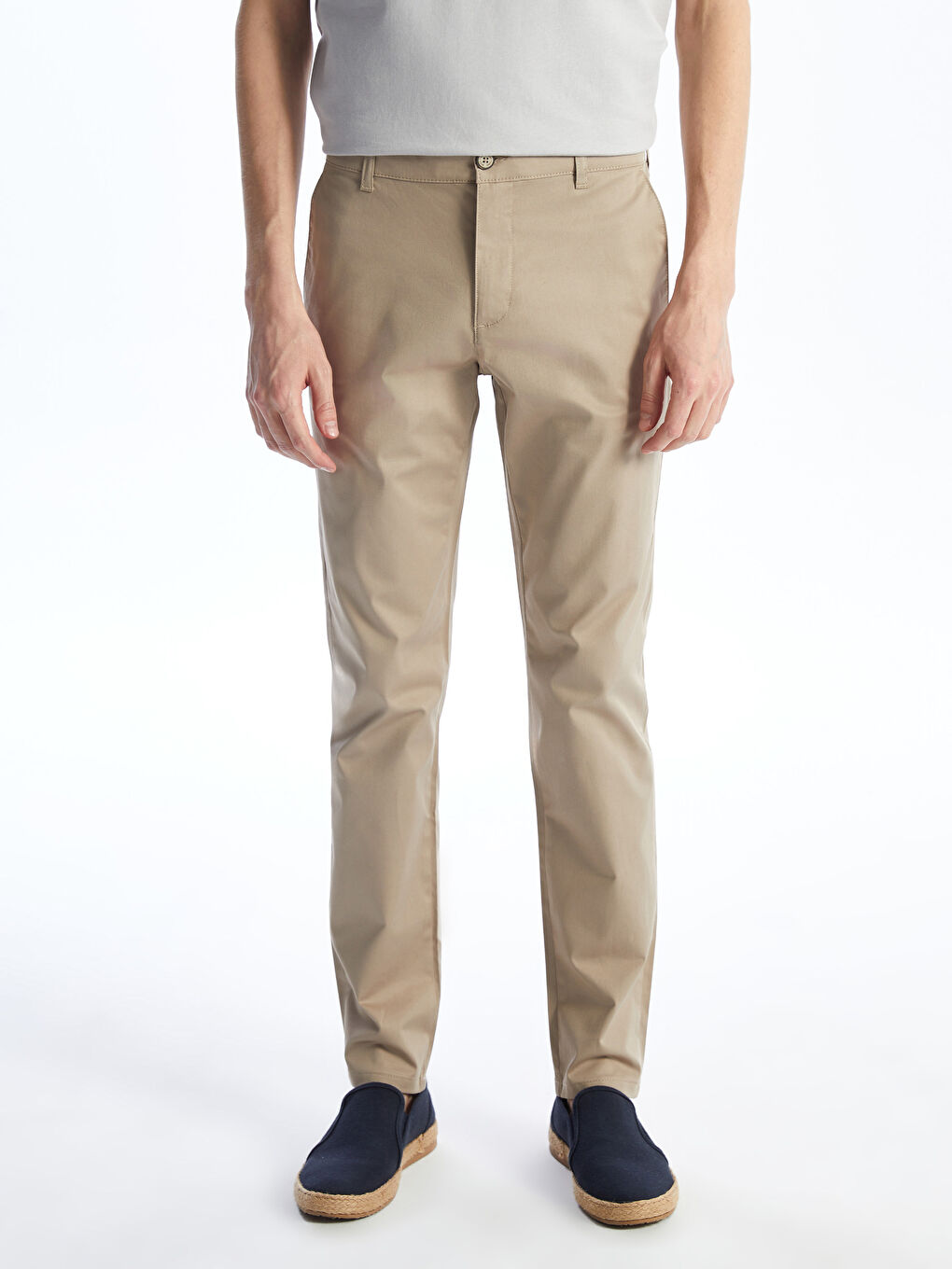 LCWAIKIKI Classic Bej Dar Kalıp Gabardin Erkek Chino Pantolon - 3