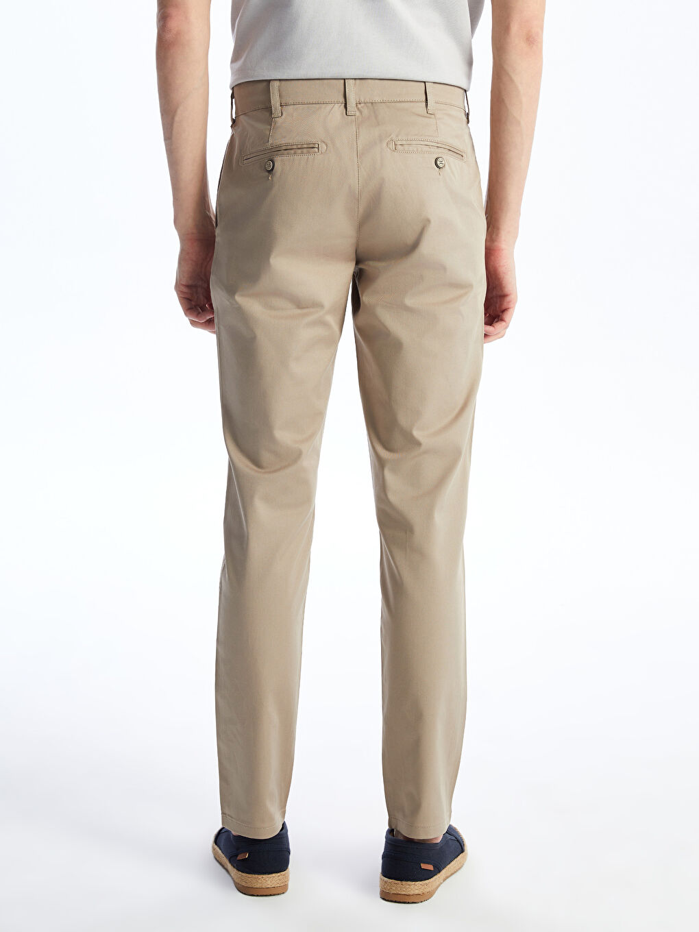 LCWAIKIKI Classic Bej Dar Kalıp Gabardin Erkek Chino Pantolon - 4