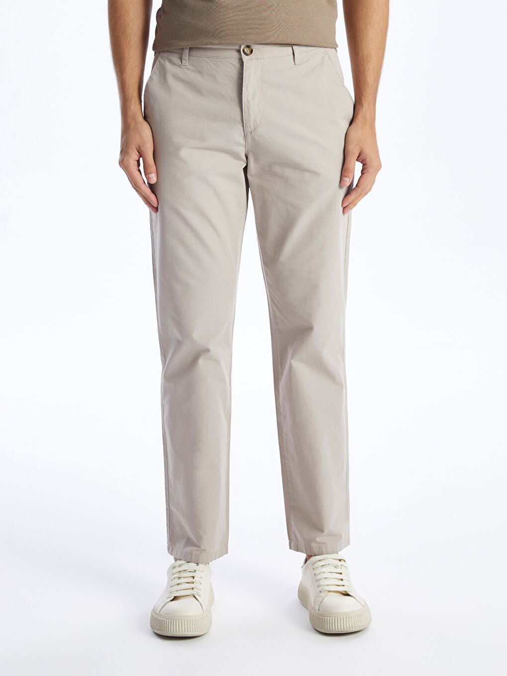 LCWAIKIKI Basic Bej Geniş Kalıp Erkek Chino Pantolon - 2