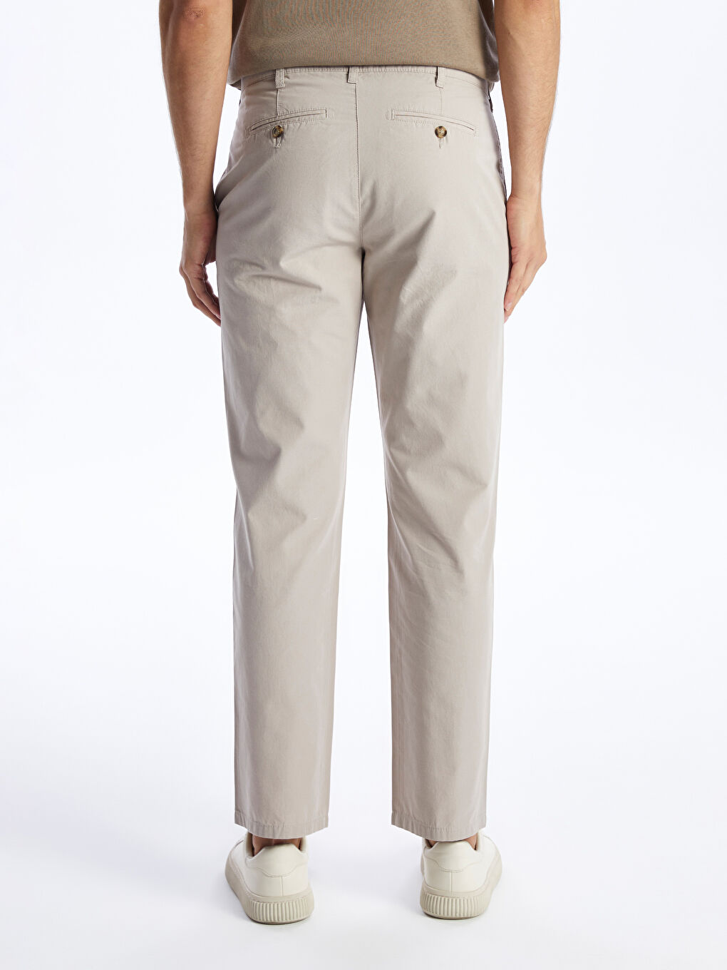 LCWAIKIKI Basic Bej Geniş Kalıp Erkek Chino Pantolon - 3