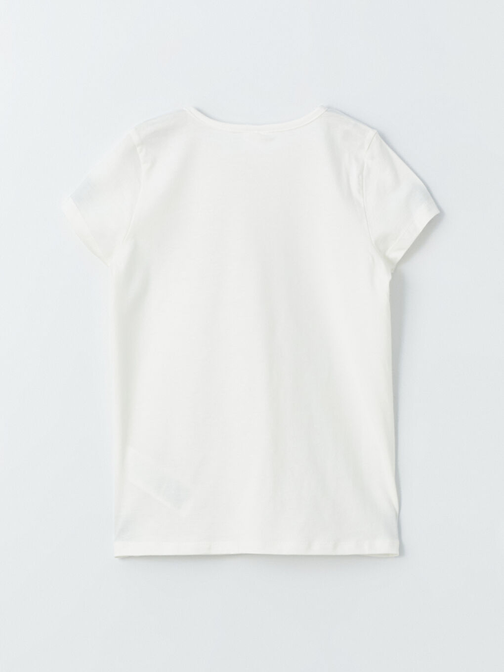 Ekru Bisiklet Yaka Baskılı Kız Çocuk Pijama Üst-2