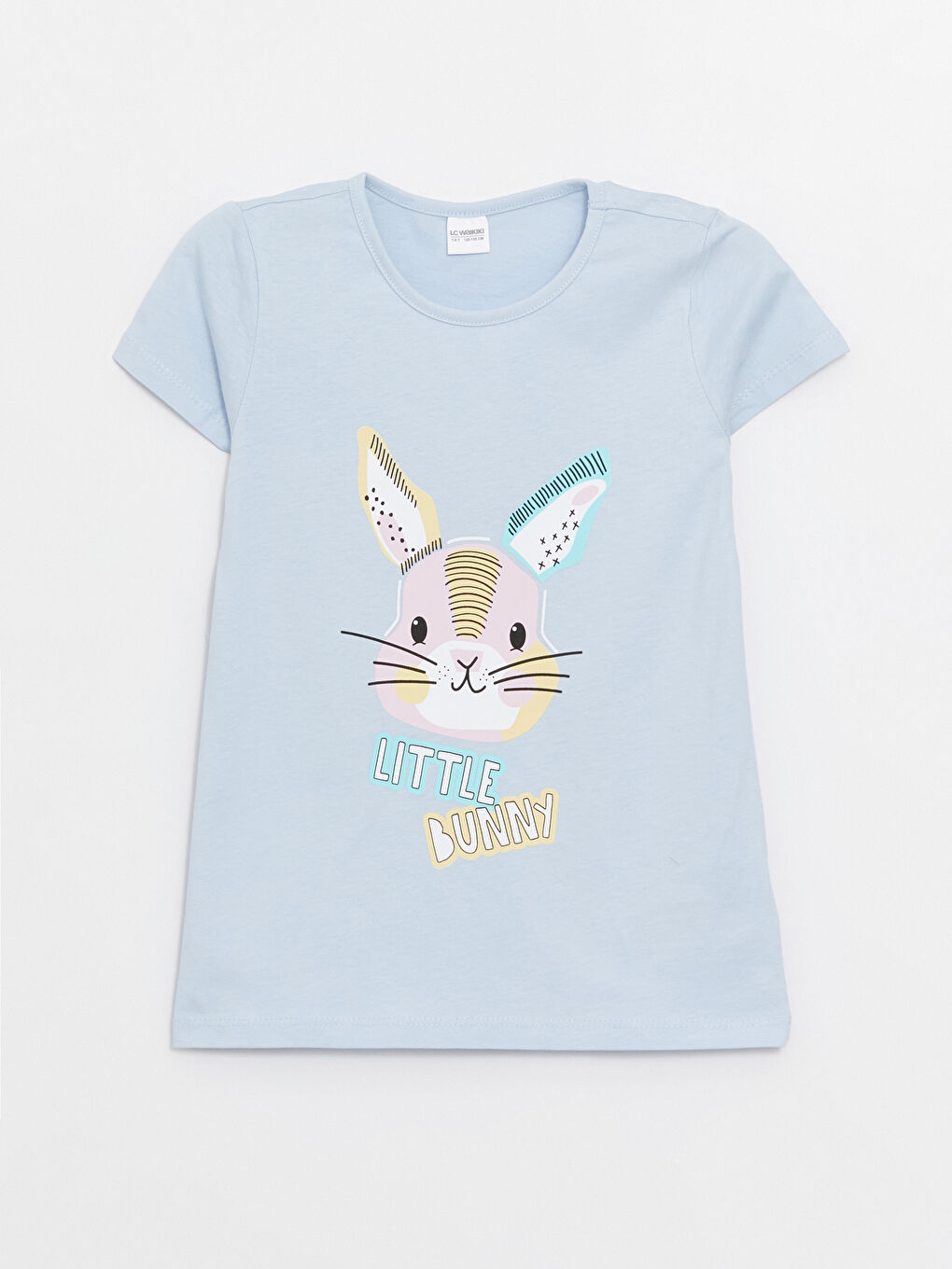 Crew Neck Printed Short Sleeve Girl Pajama Set -S41717Z4-G9Q