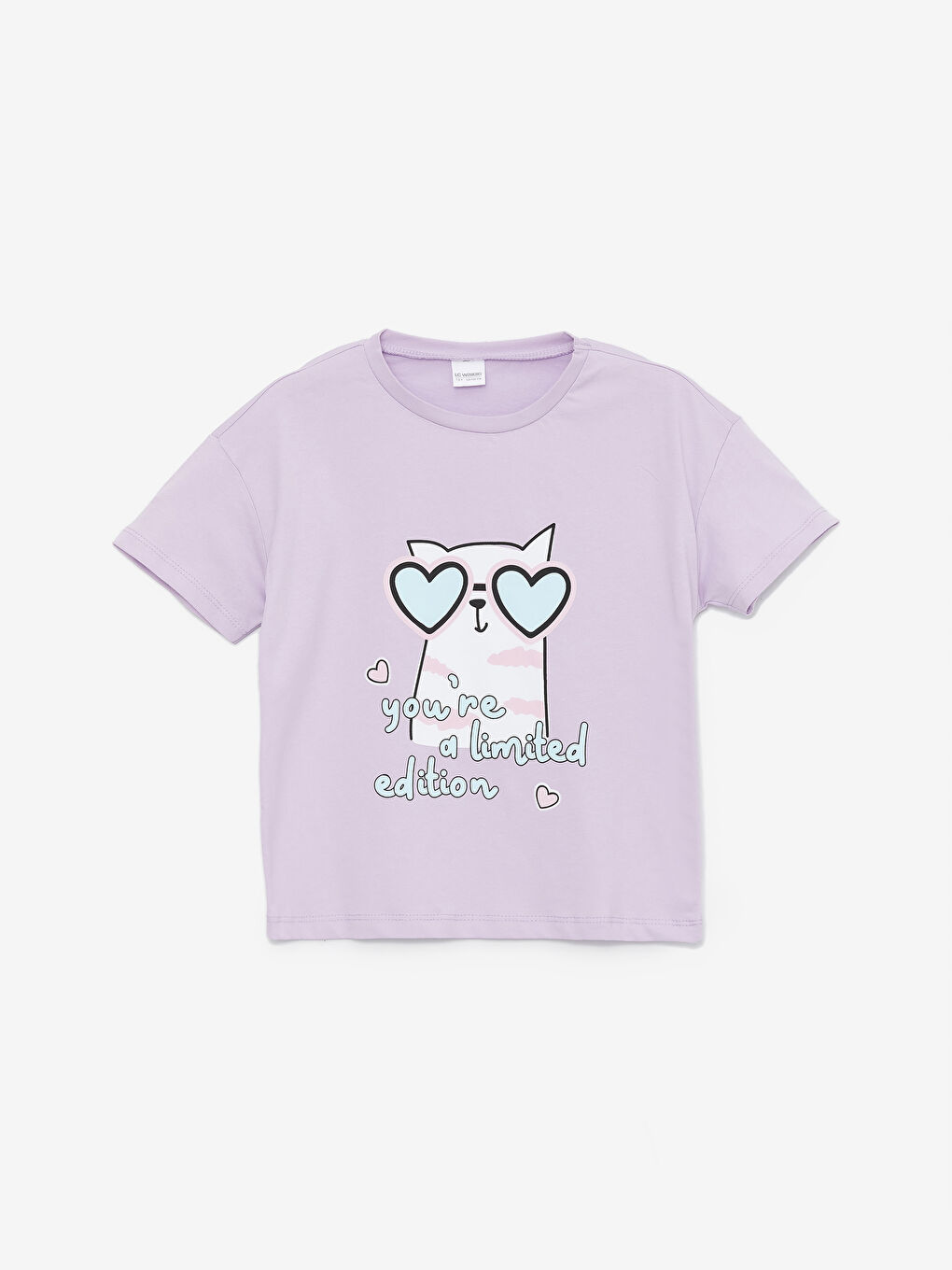 Lila Bisiklet Yaka Baskılı Kız Çocuk Pijama Üst