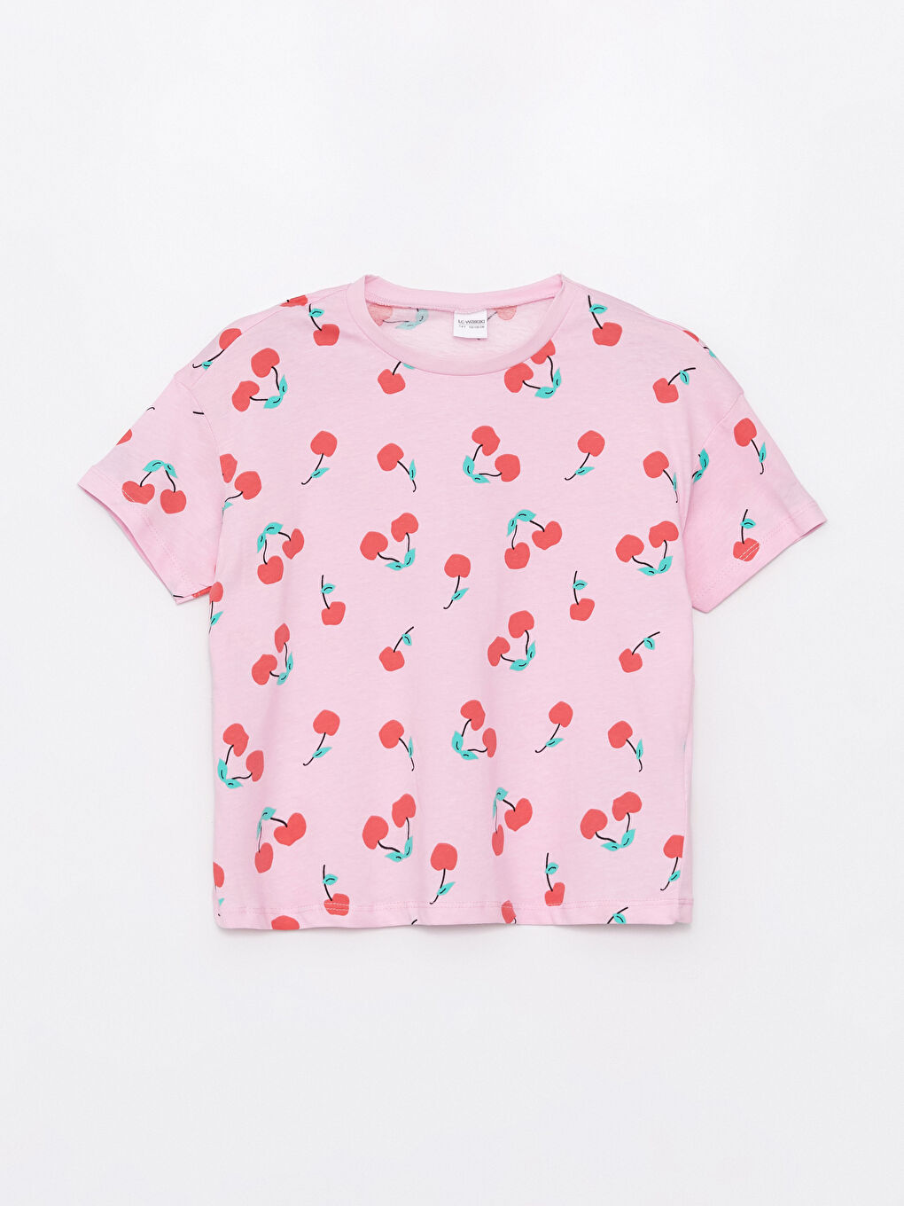 Pembe Bisiklet Yaka Baskılı Kız Çocuk Pijama Üst