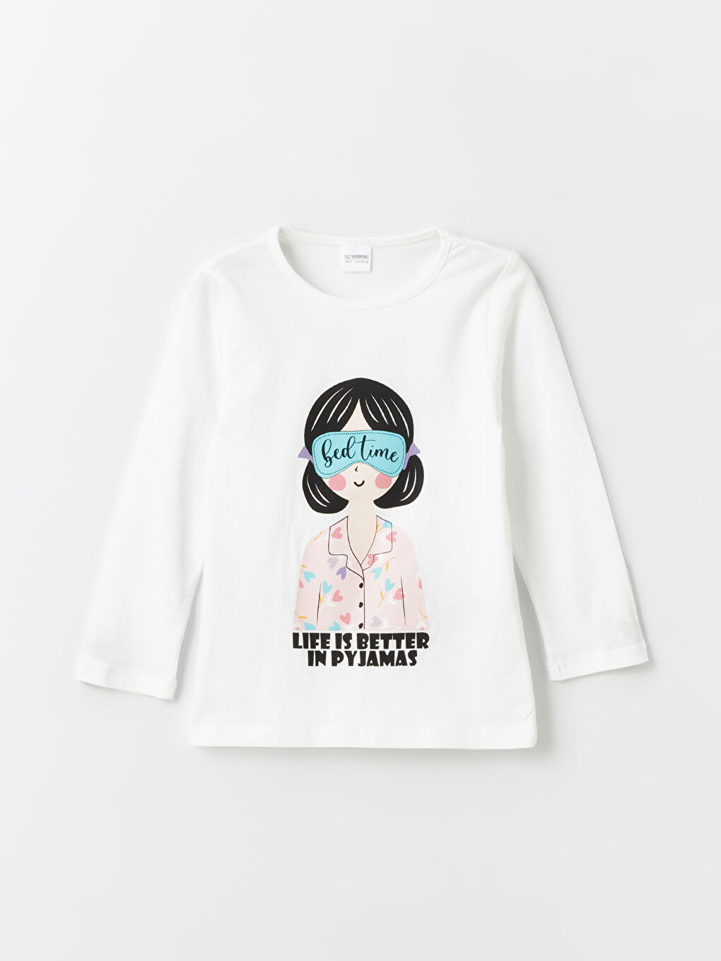 Crew Neck Printed Long Sleeve Girls' Pyjama Set -S41753Z4-FDU