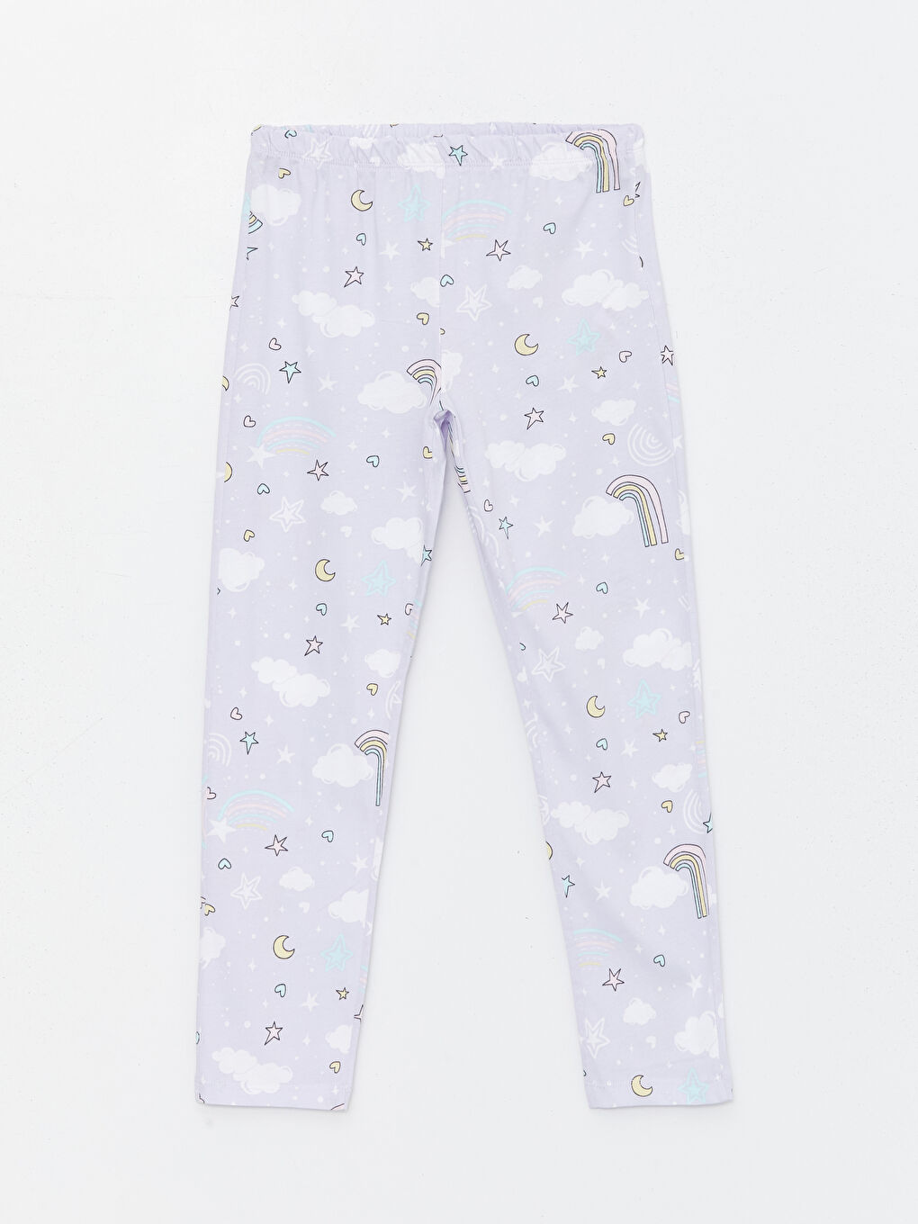 Lila Beli Lastikli Kız Çocuk Pijama Alt