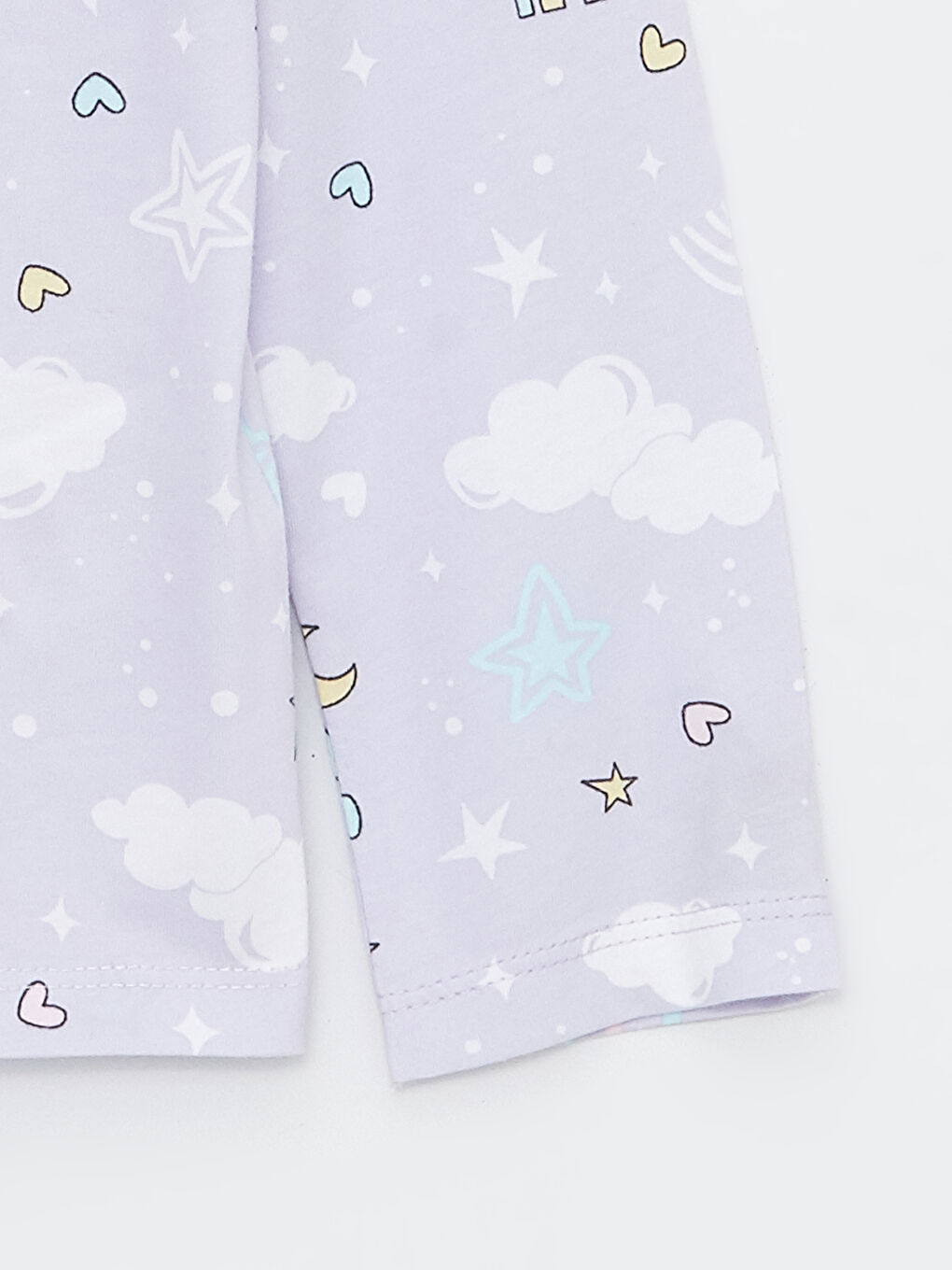 Lila Beli Lastikli Kız Çocuk Pijama Alt-1