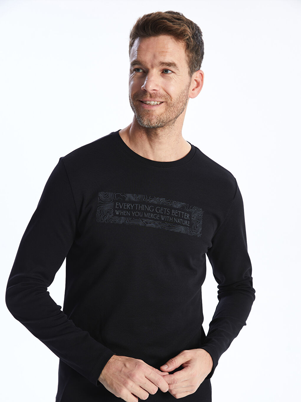 Crew Neck Long Sleeve Printed Men's Sweatshirt -S41771Z8-CVL