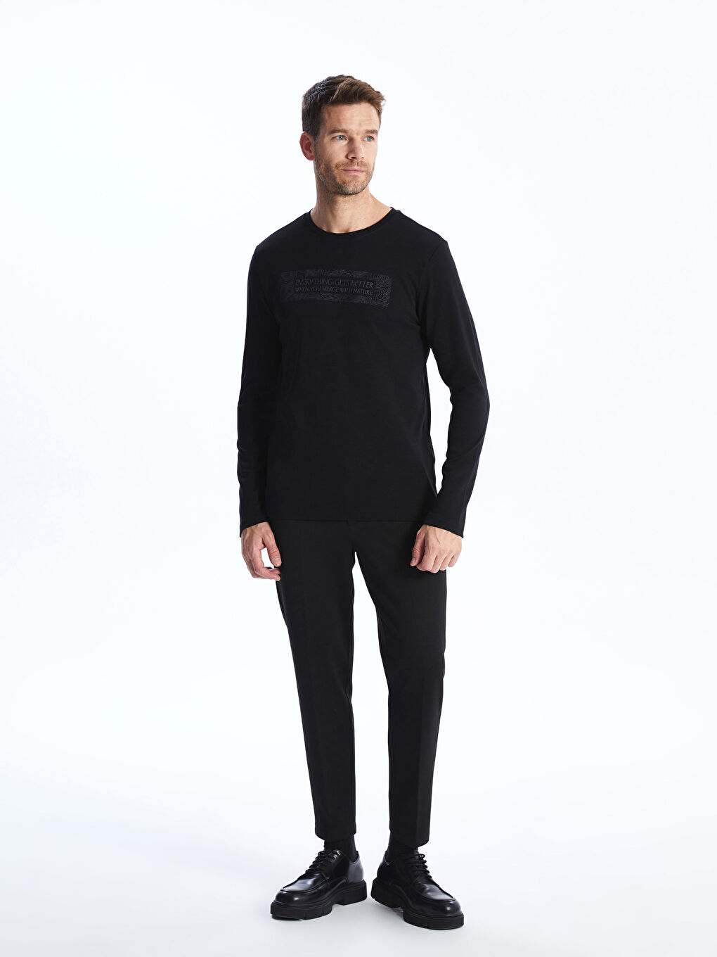 Crew Neck Long Sleeve Printed Men's Sweatshirt -S41771Z8-CVL