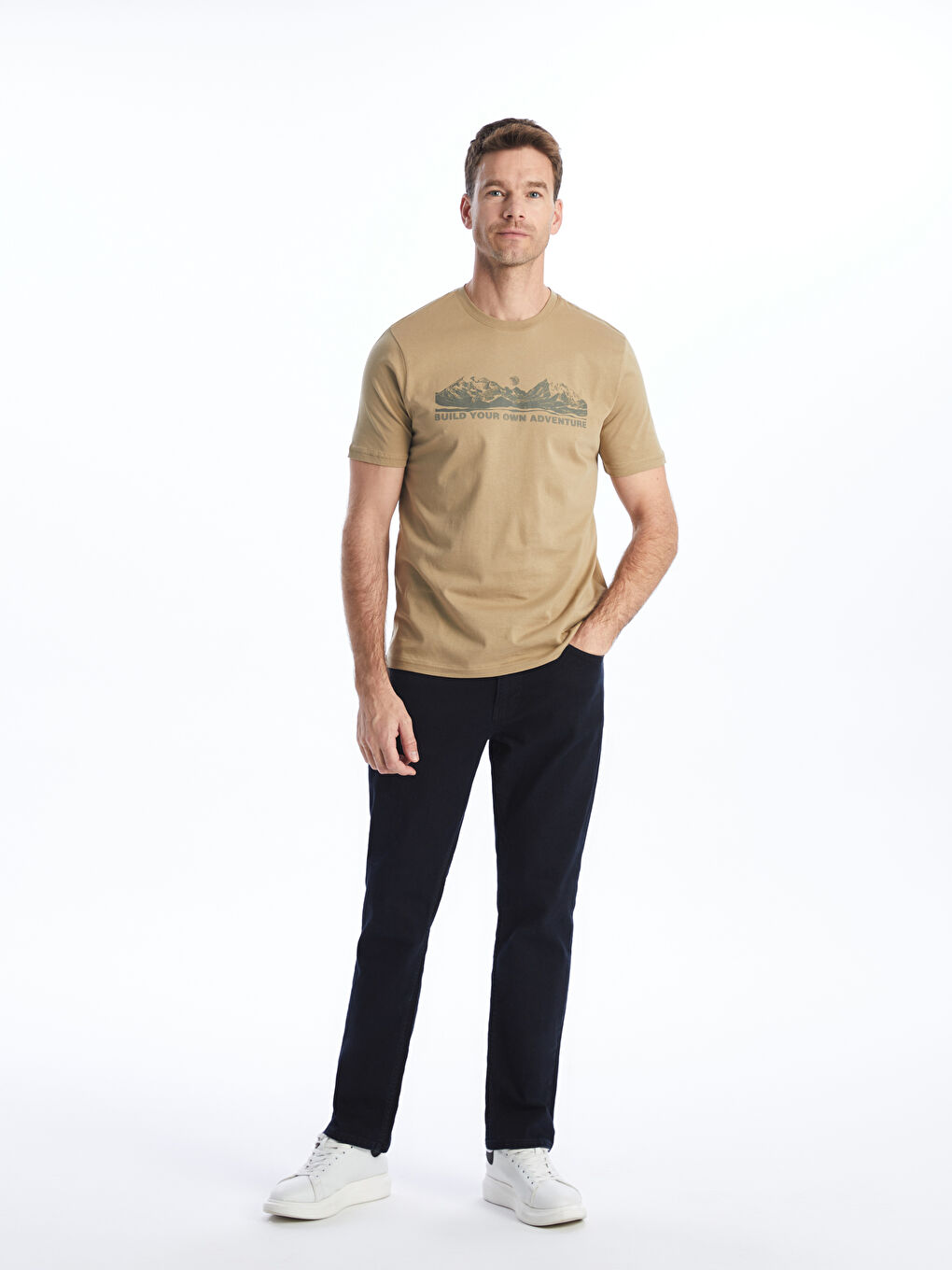Crew Neck Short Sleeve Printed Combed Cotton Men's T-shirt -S41775Z8-VJ4
