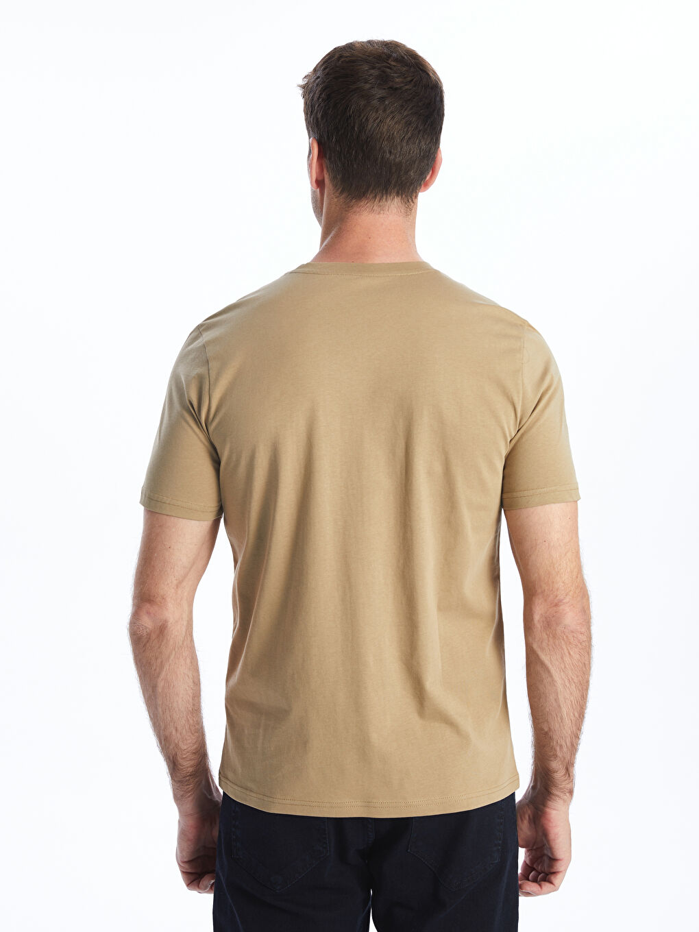 Crew Neck Short Sleeve Printed Combed Cotton Men's T-shirt -S41775Z8-VJ4