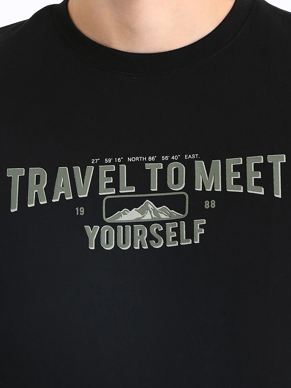 Muška dukserica okruglog izreza sa štampanim motivom dugih rukava-4