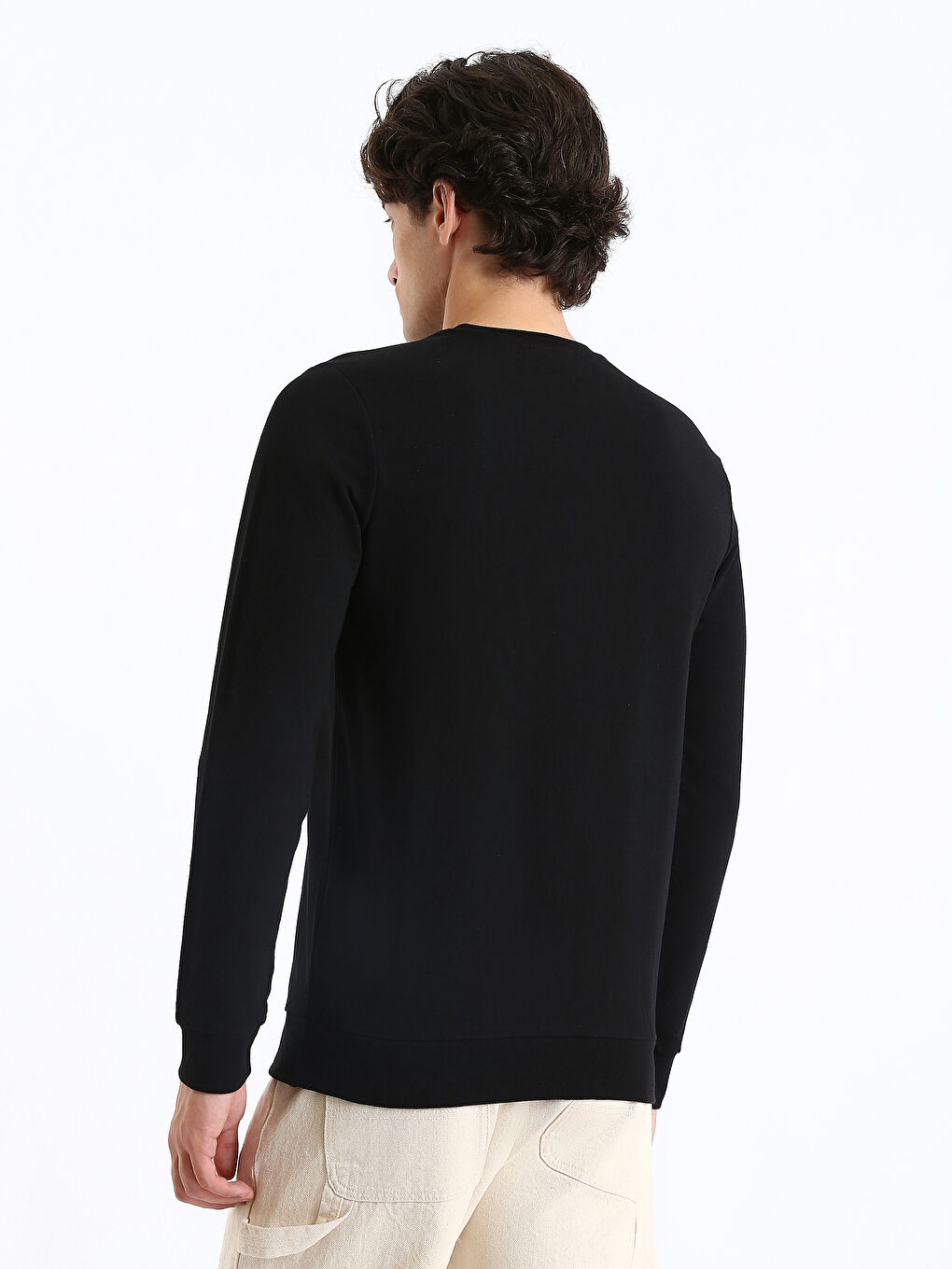 Muška dukserica okruglog izreza sa štampanim motivom dugih rukava-8