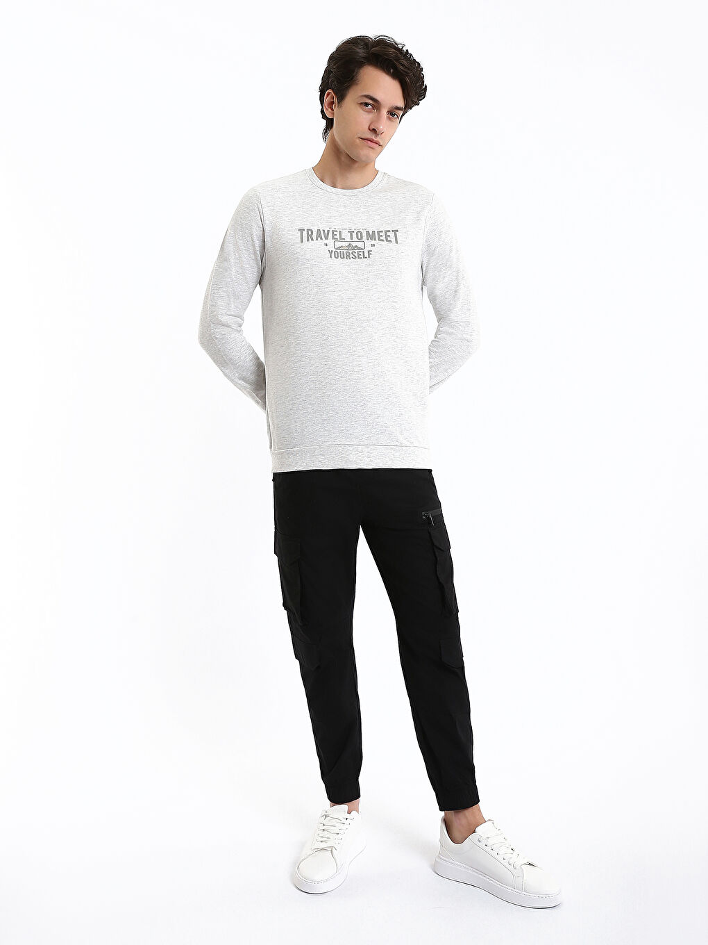 Crew Neck Long Sleeve Printed Men's Sweatshirt-2