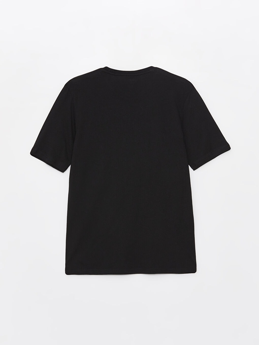 Siyah Bisiklet Yaka Kısa Kollu Baskılı Penye Erkek Tişört-6