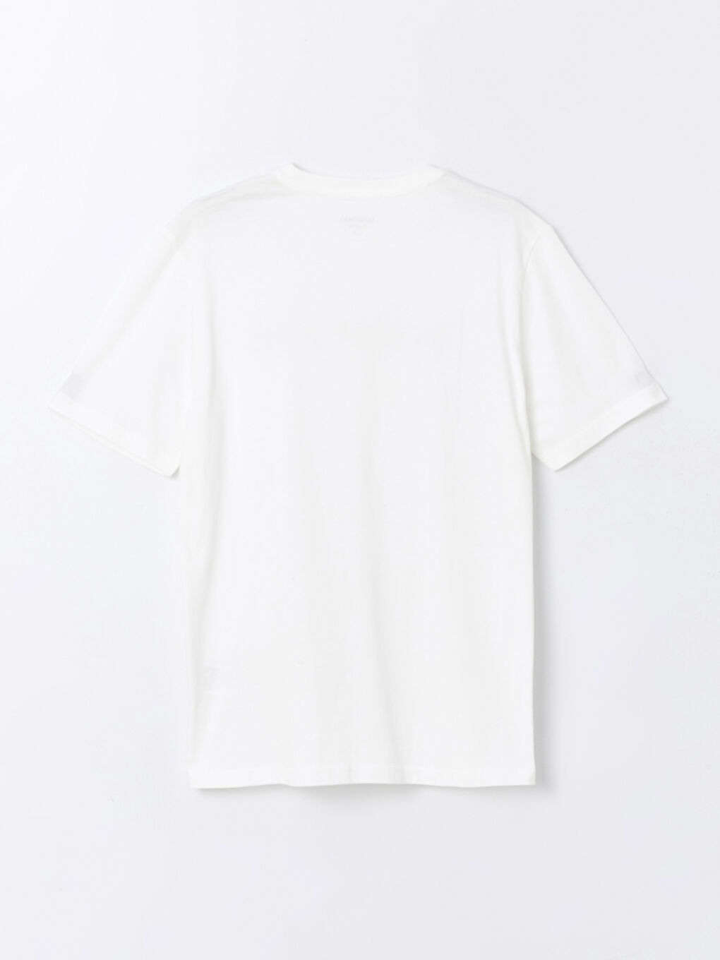 Ekru Bisiklet Yaka Kısa Kollu Baskılı Penye Erkek Tişört-6