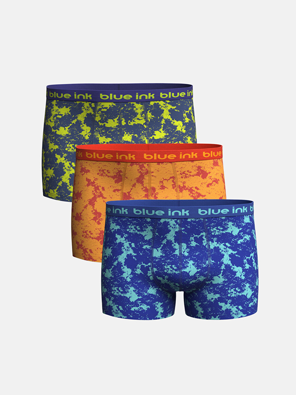 Turuncu Standart Kalıp Pamuklu Esnek Erkek Boxer 3'lü