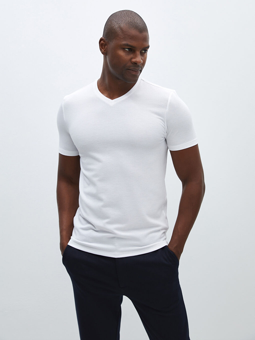 V Neck Short Sleeve Men's T-Shirt