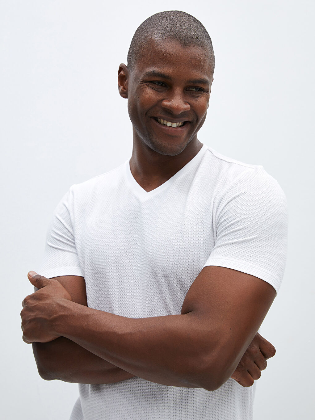 V Neck Short Sleeve Men's T-Shirt-1