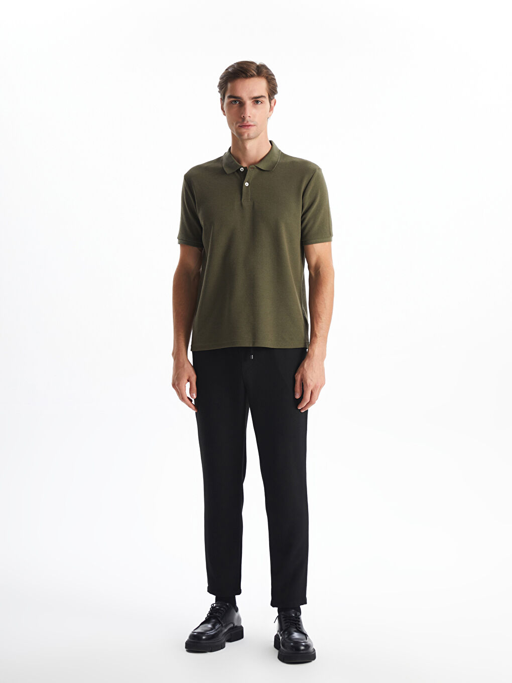 Polo Neck Short Sleeve Men's T-Shirt-1