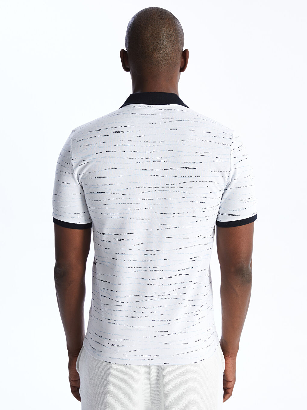 Polo Neck Short Sleeve Patterned Men's T-Shirt -S41885Z8-LQQ