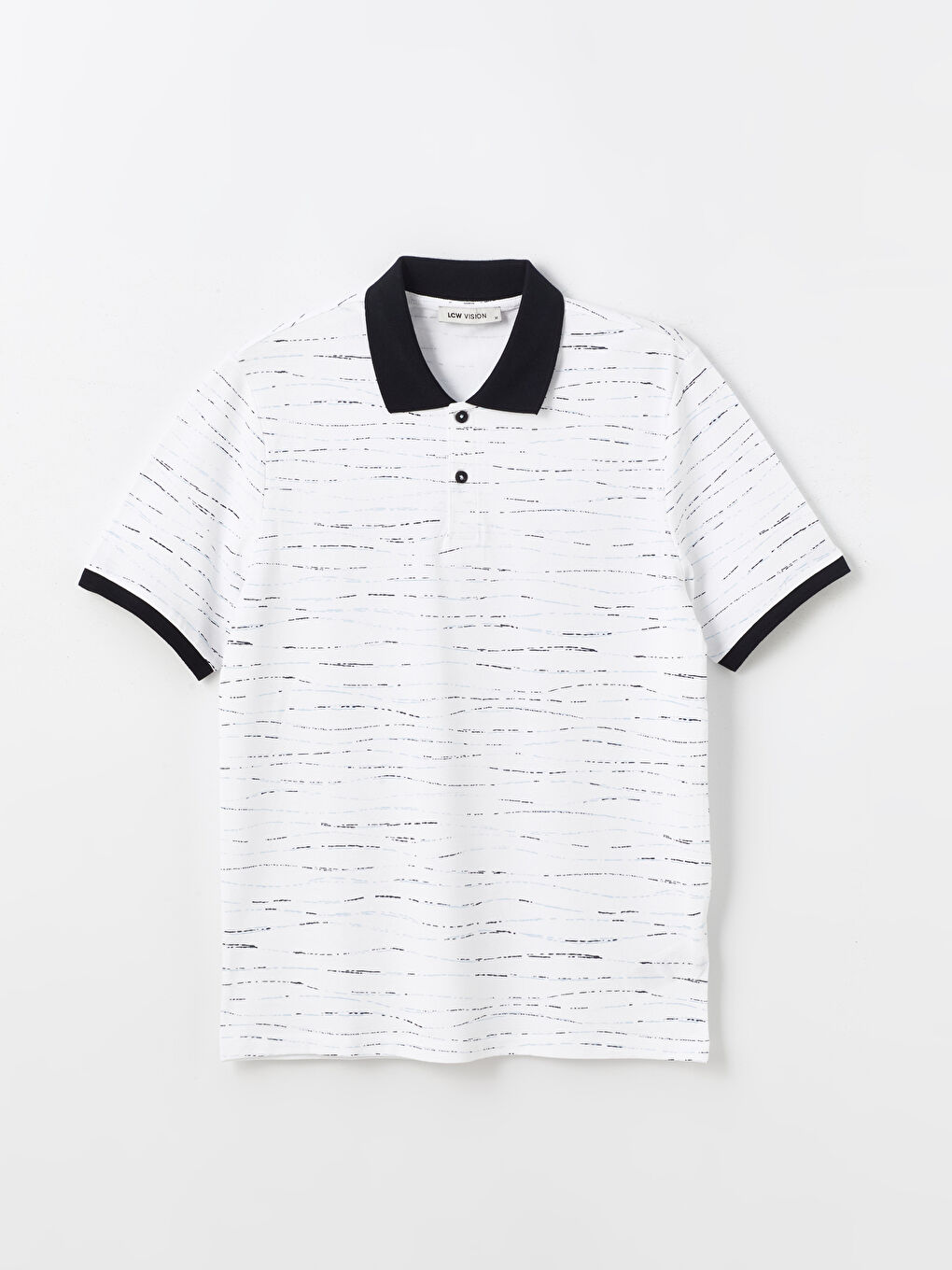 Polo Neck Short Sleeve Patterned Men's T-Shirt -S41885Z8-LQQ