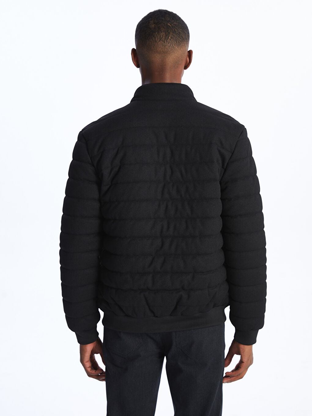 Slim Fit Funnel Neck Men's Coat -S41888Z8-CVL